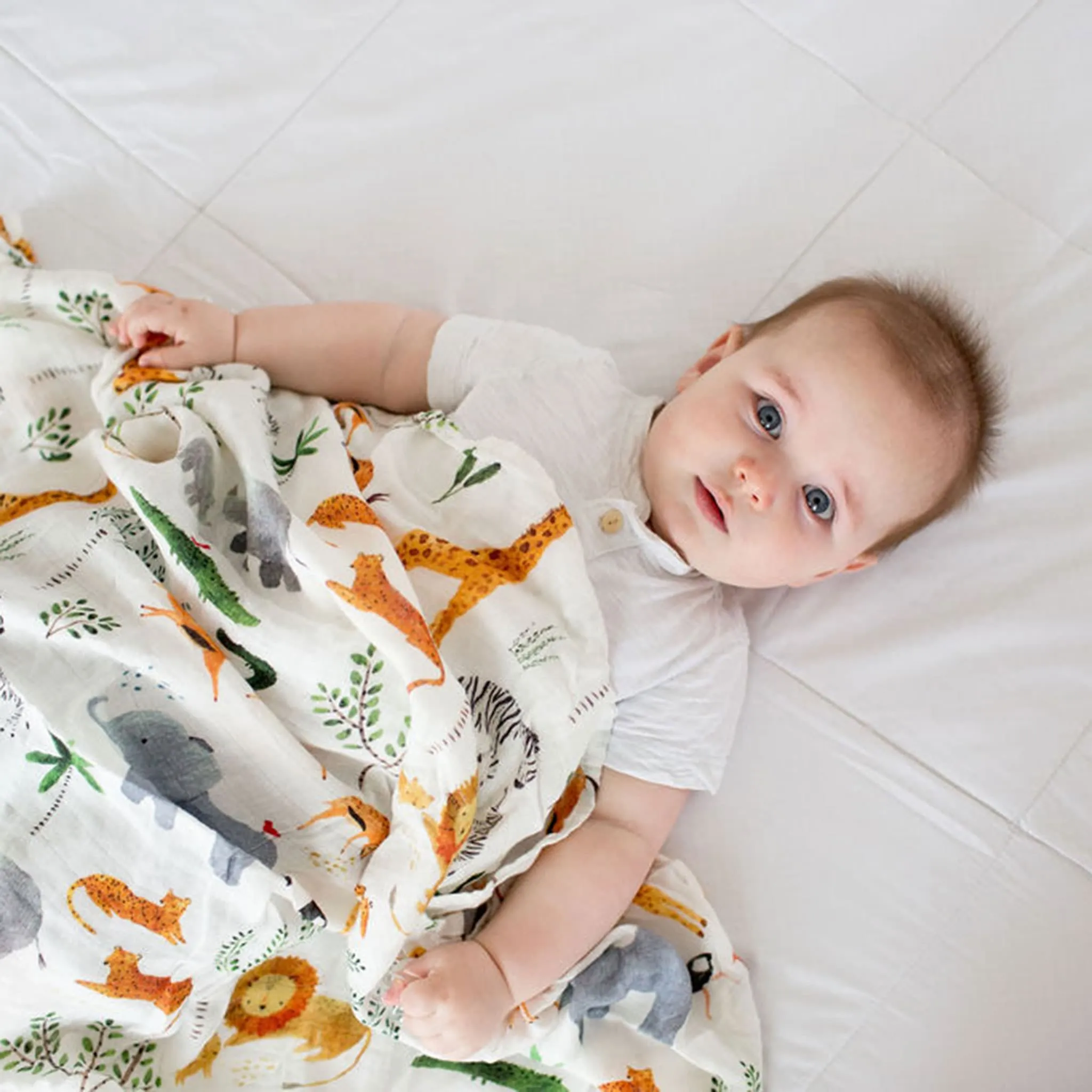 Loulou Lollipop Couverture Mousseline Bambou - Safari