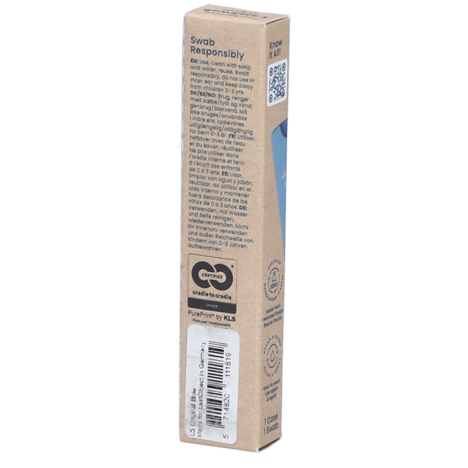 LastSwab Basic wiederverwendbares Ohrstäbchen, blau