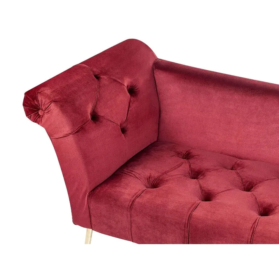 NANTILLY - Chaise longue - Rood - Fluweel