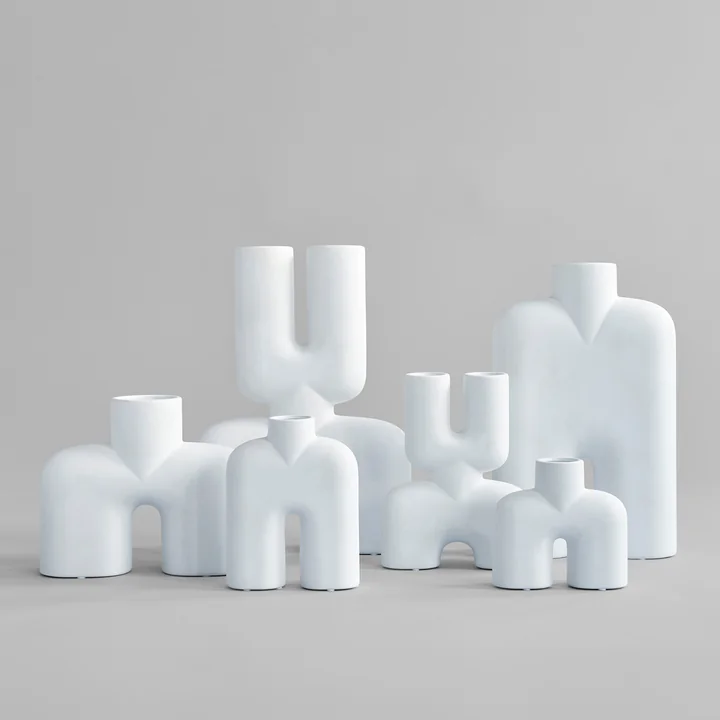 101 Copenhagen - Cobra Vase Double Mini, Bubble White
