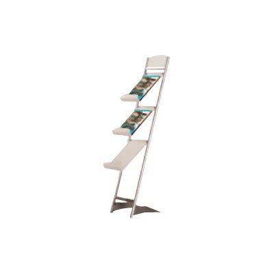 Promocome - Porte-brochures de sol A4 3 niveaux - noir - usage intérieur