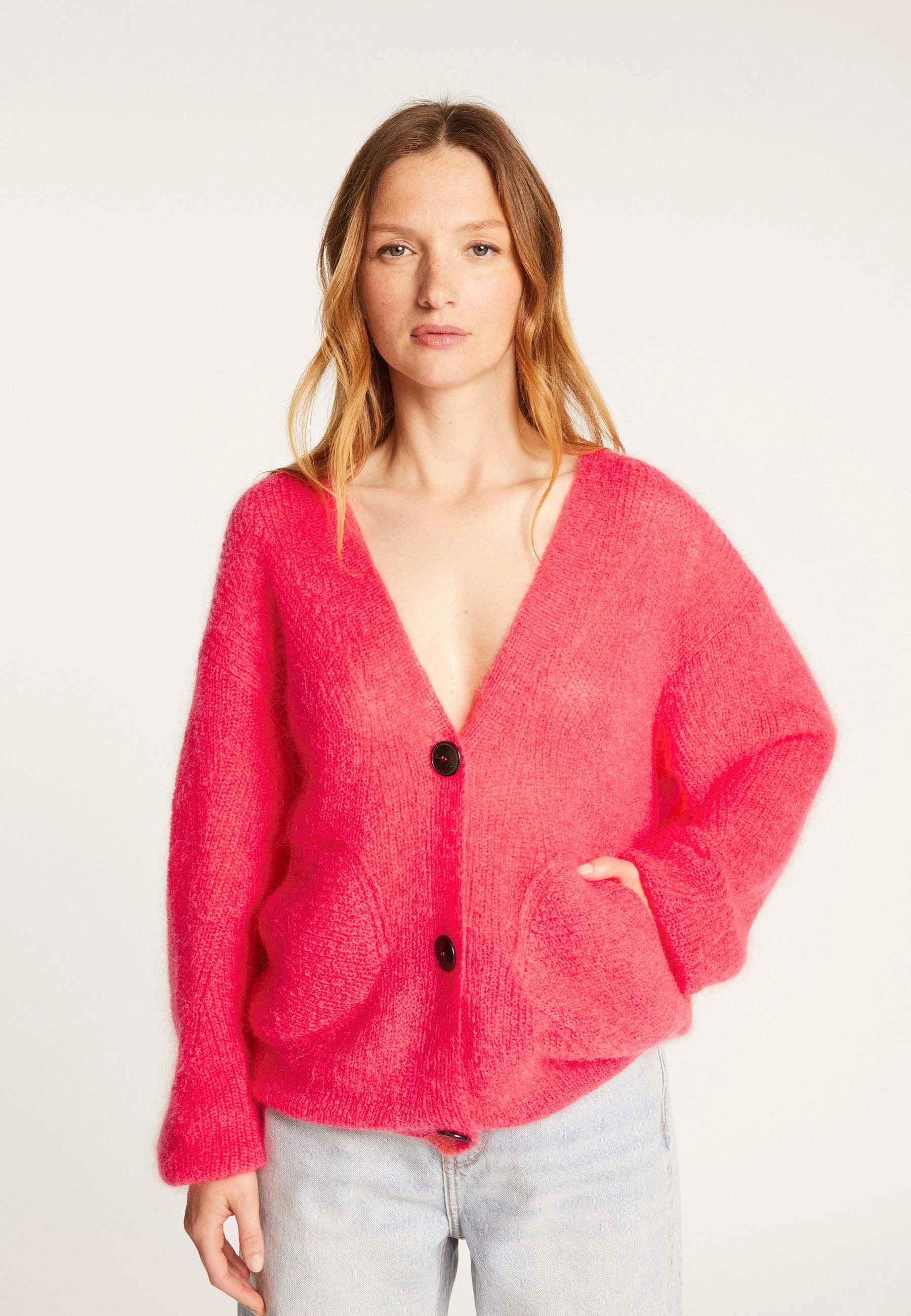 ROSALINDAH24 - Gilet en mohair | Rose