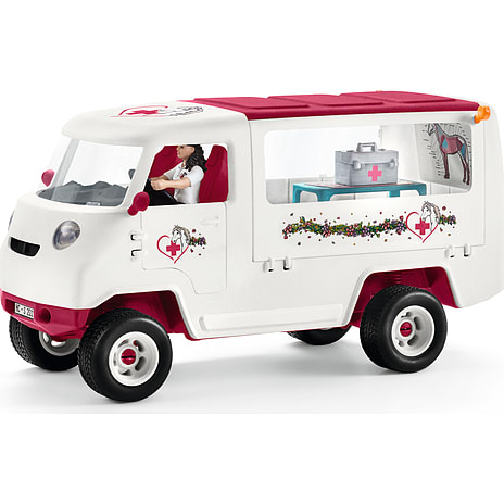 Schleich 42439 mobil dyrlæge med føl
