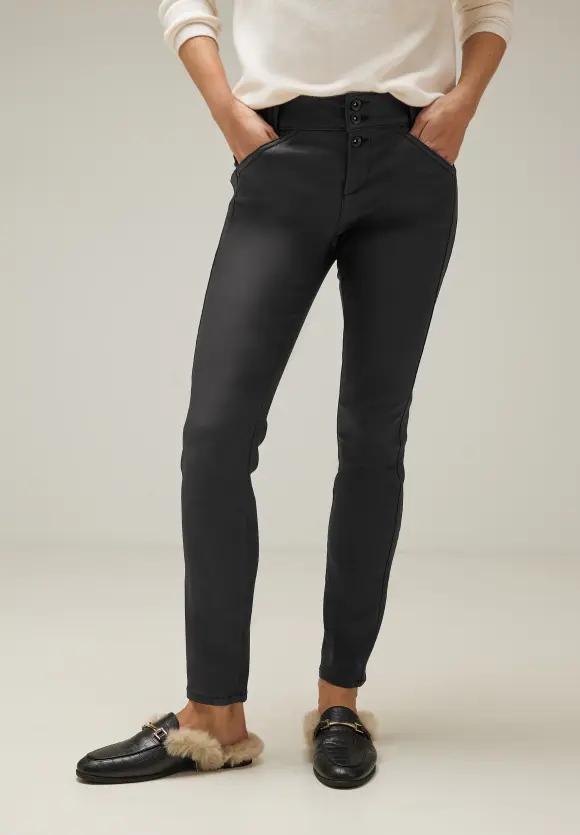 Coating Slim Fit Hose - Black