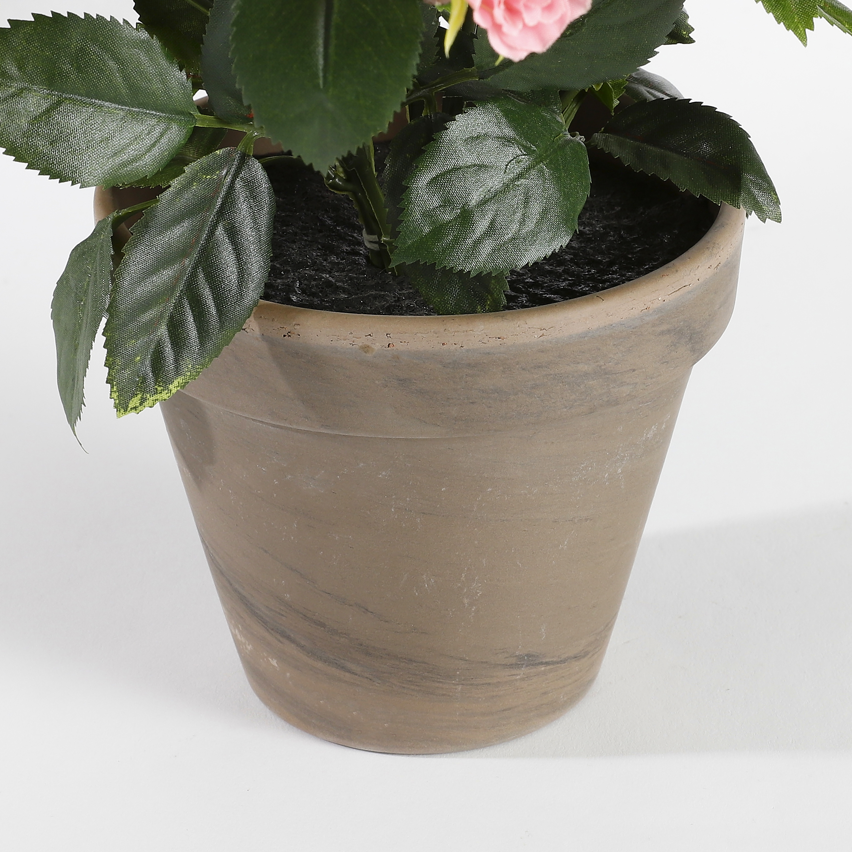 Mica decorations - rosier artificielle rose en pot h33