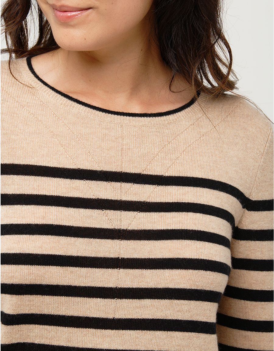 Pull rayé laine cachemire