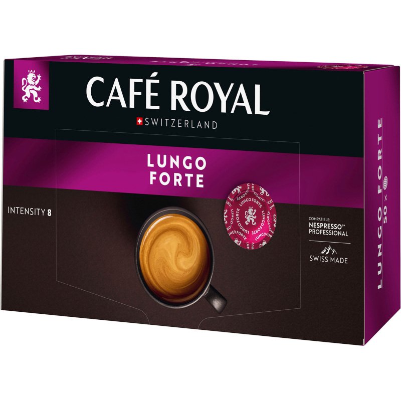 Capsule de café Café Royal Professionnel Lungo Forte -  Boîte de 50 - Compatible Nespresso Professionnel