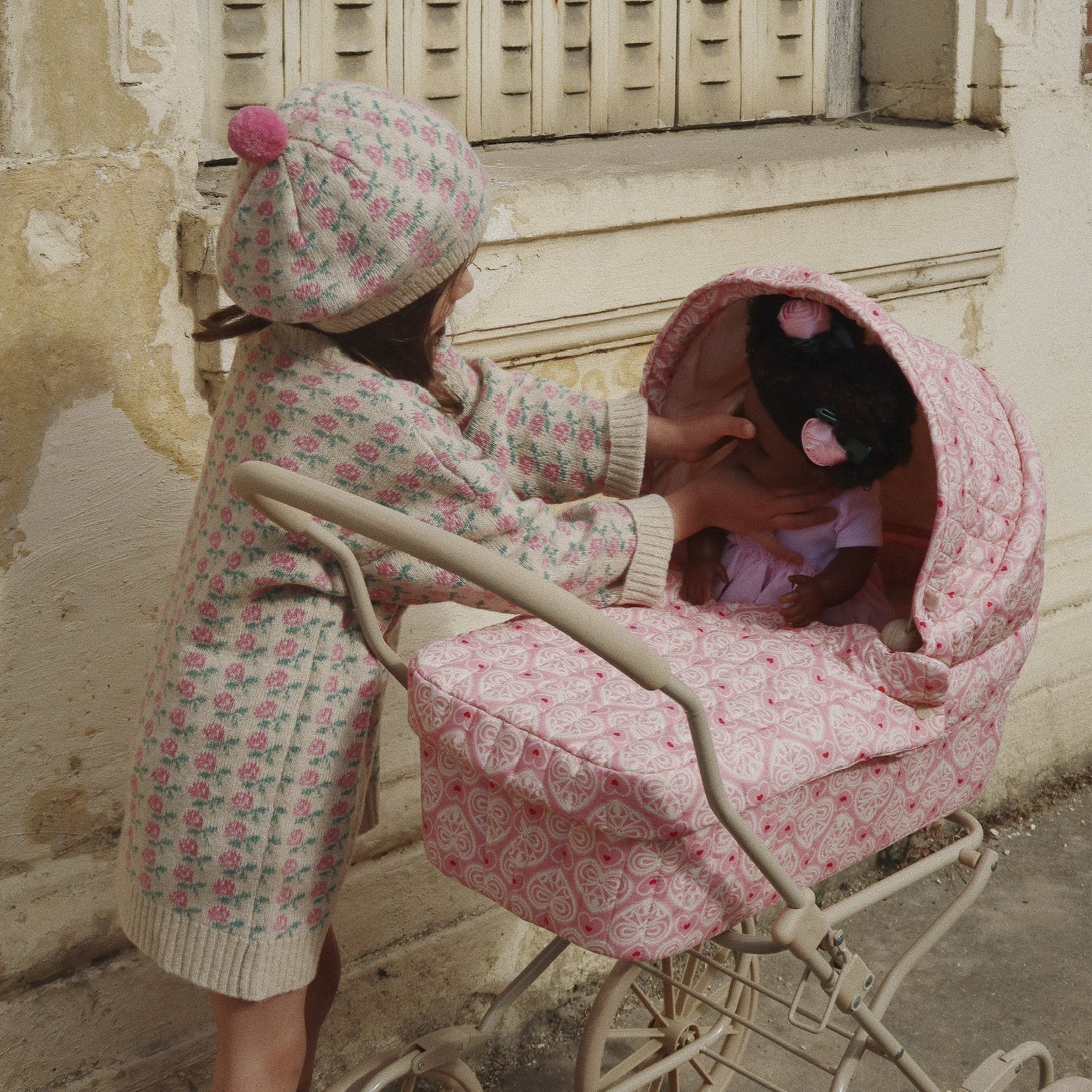 Puppenwagen Pram Lacy Pink