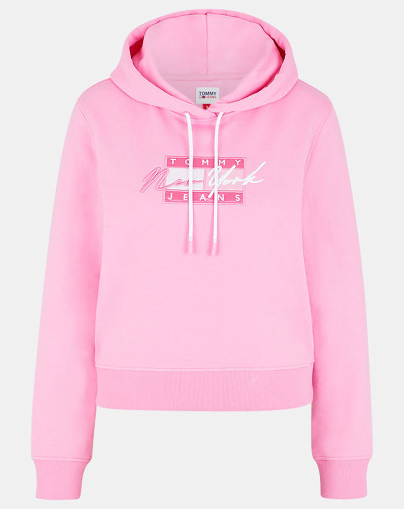 Tommy Jeans Sweat en Coton Bio cropped tommy flag rose