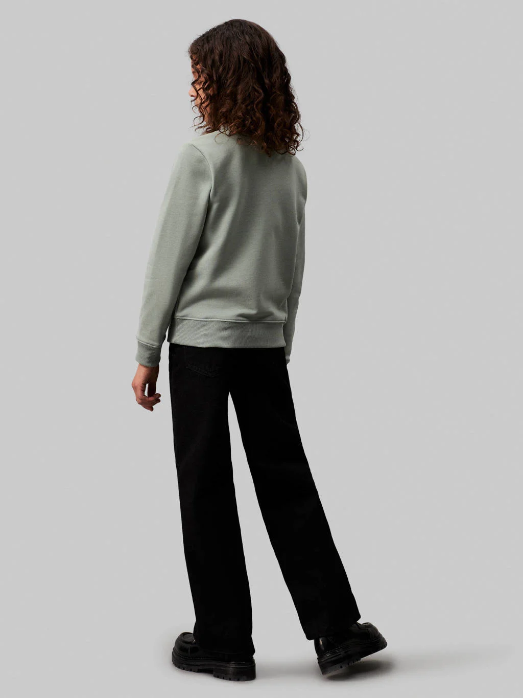 Calvin Klein sweater Terry met logo grijsgroen