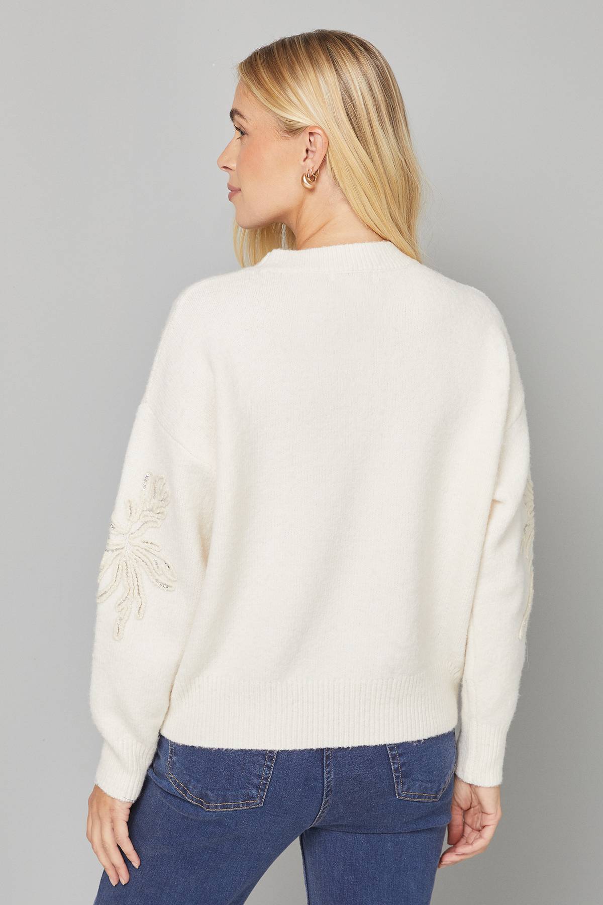 Wallis synthétiquell Col Rond Motif Petites Fleurs