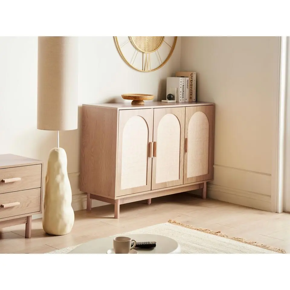 COSTELLO - Dressoir met 3 deuren - Lichtbruin - Vezelplaat
