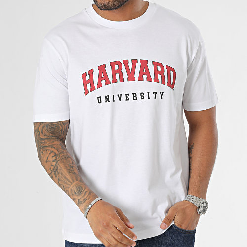Tee Shirt Oversize Large Harvard Blanc