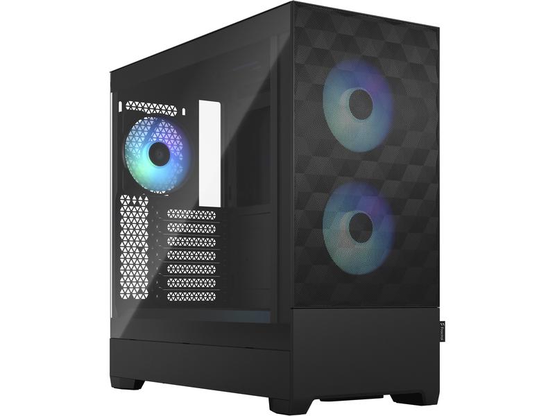 Fractal Design PC-Gehäuse Pop Air RGB TG Schwarz Stylischer Gaming-Mid-Tower mit Sichtfenster und RGB-Lüfter