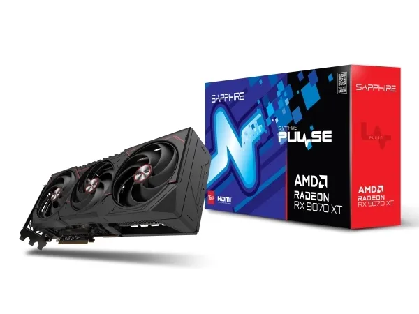 Sapphire Pulse Radeon RX 9070 XT - Grafikkort - Radeon RX 9070 XT - 16 GB GDDR6 - PCIe 5.0 x16 - 2 x DisplayPort, 2 x HDMI