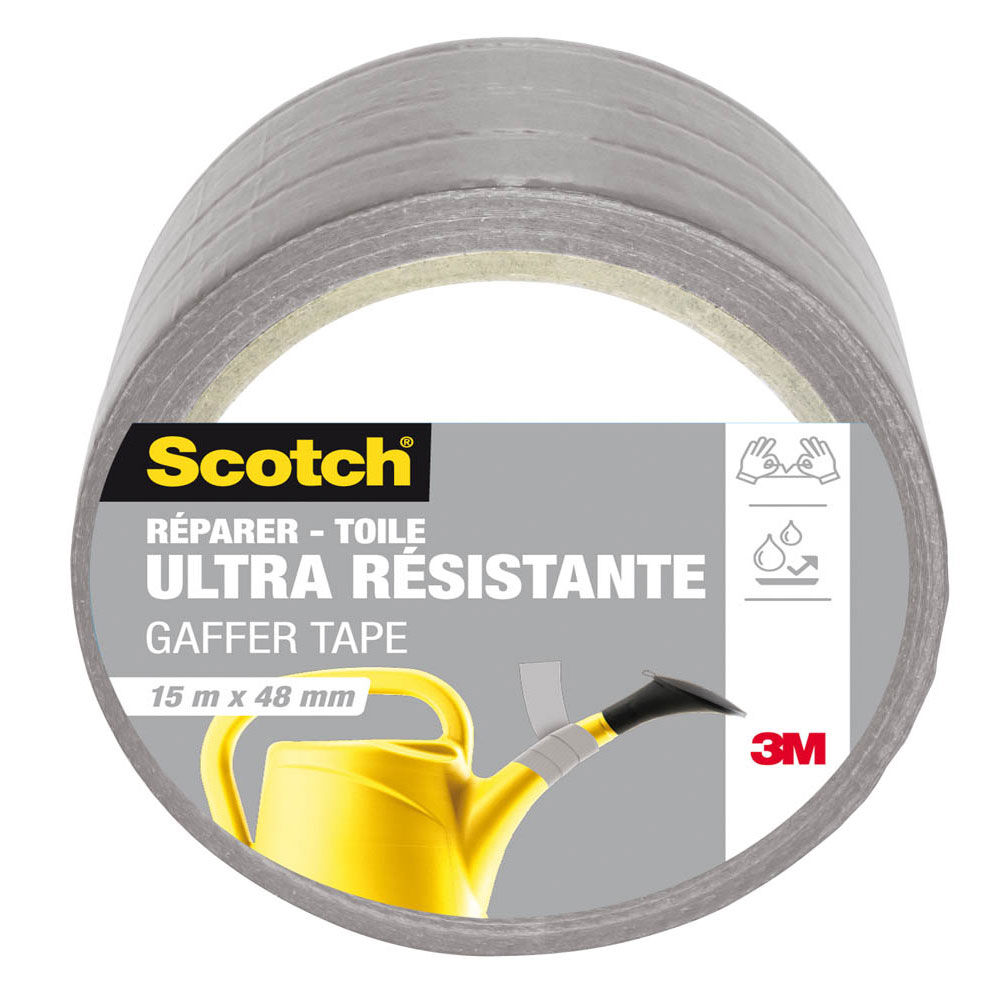 Adhésif toile Scotch large ultra résistant gris