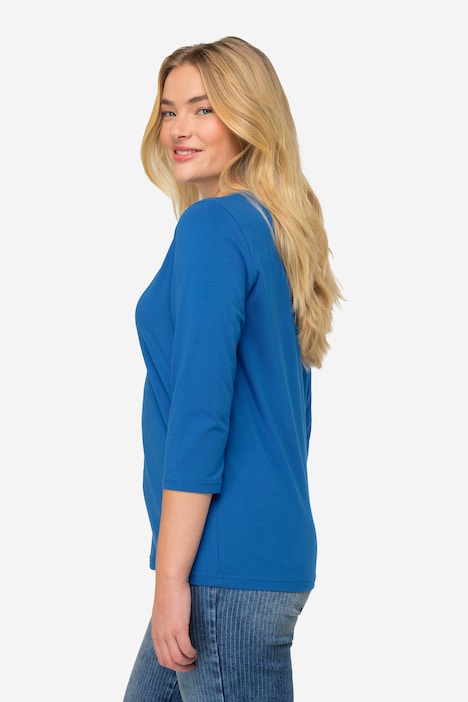 Basic-Shirt, V-Ausschnitt, 3/4-Arm, OEKO-TEX Made in Green