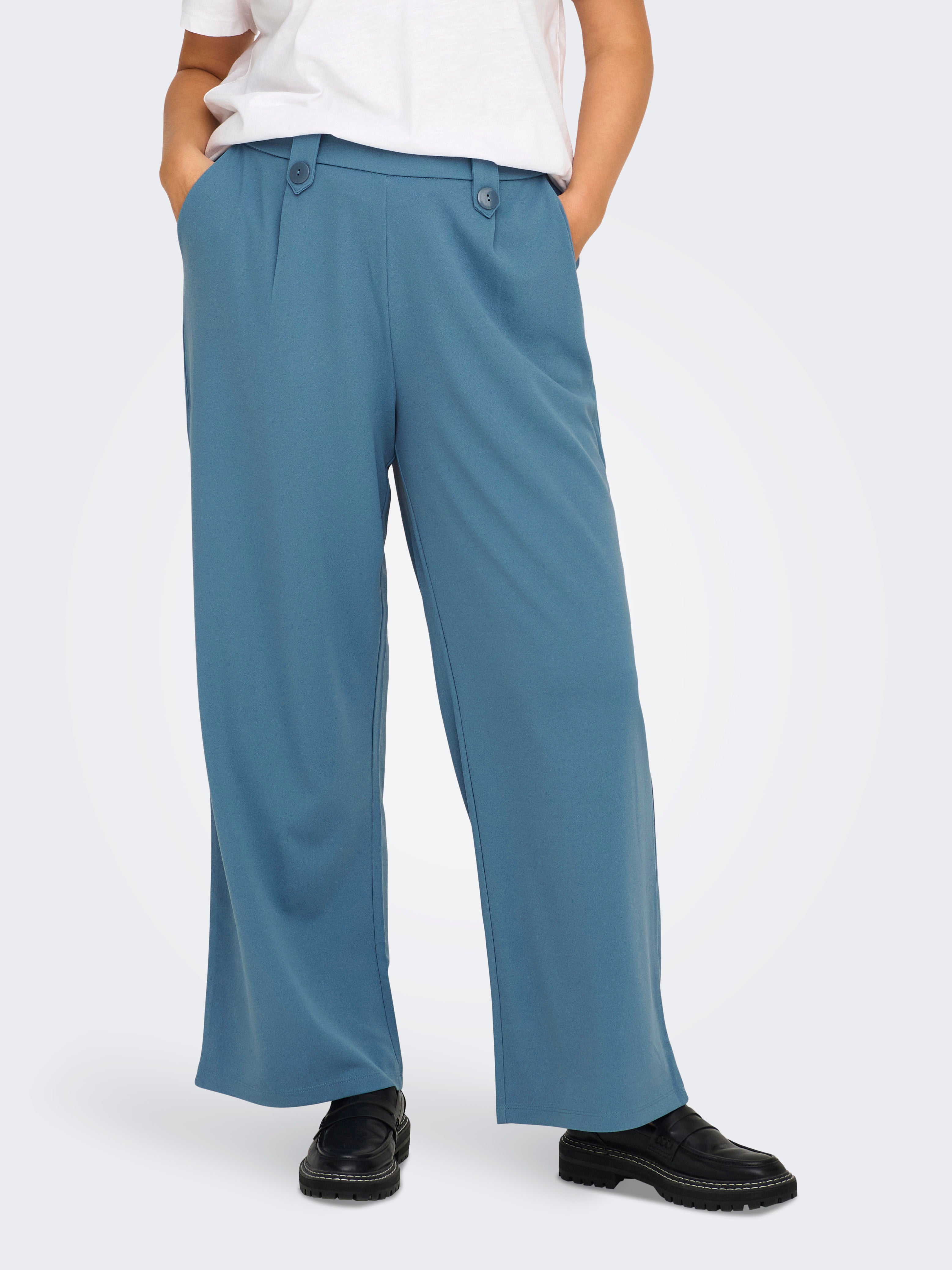 CARSANIA Normal geschnitten Hose mit weitem Beinschnitt Coronet Blue