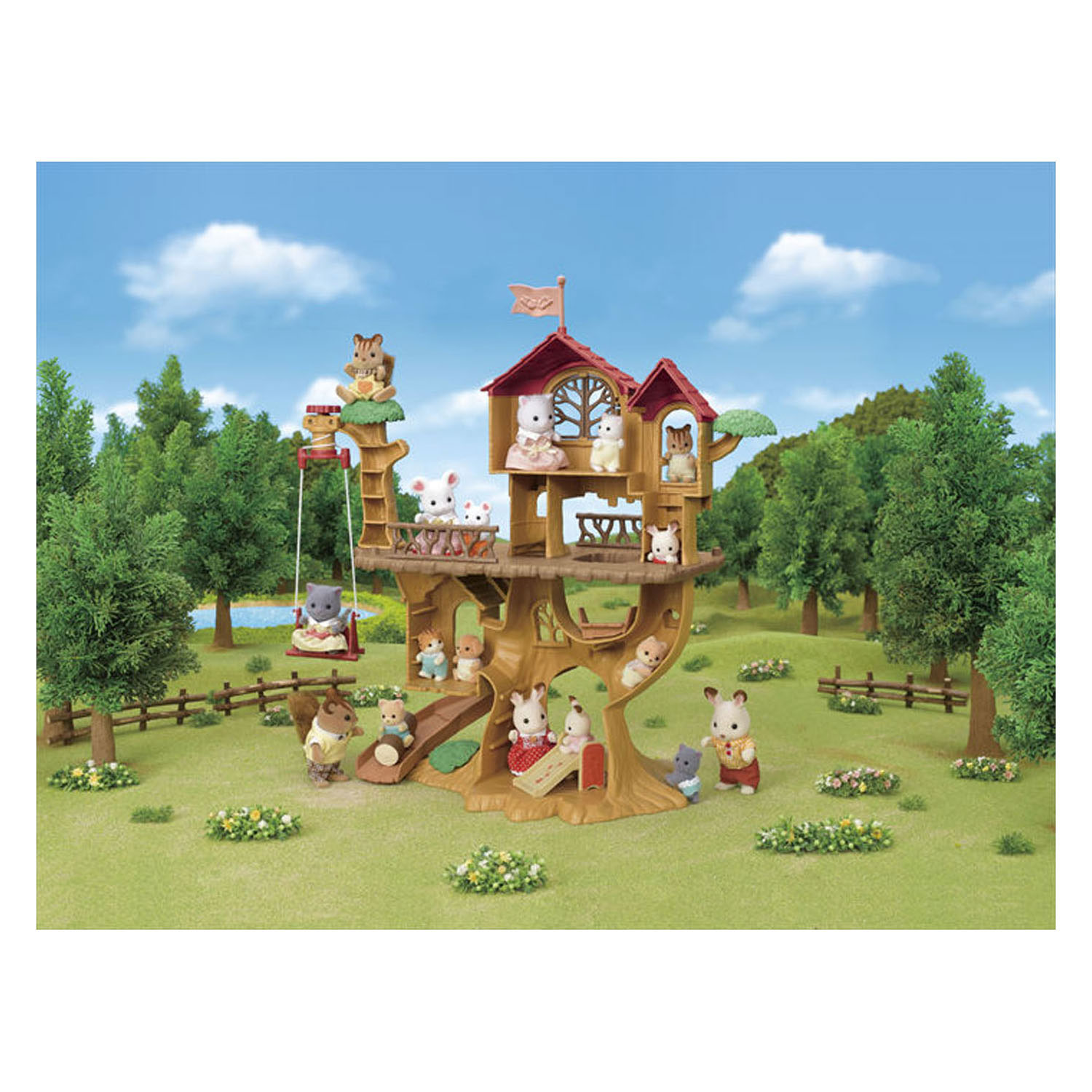 Sylvanian Families 5668 Avontuurlijke Boomhut met Camping Cadeauset