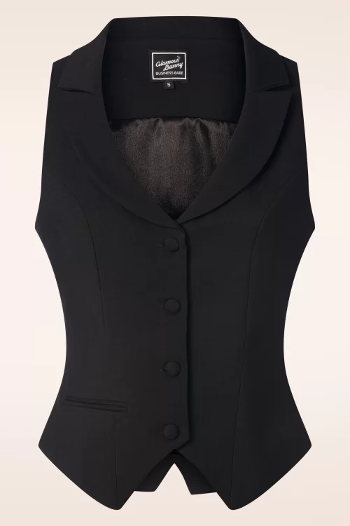 Glamour Bunny Business Babe Dakota gilet in zwart