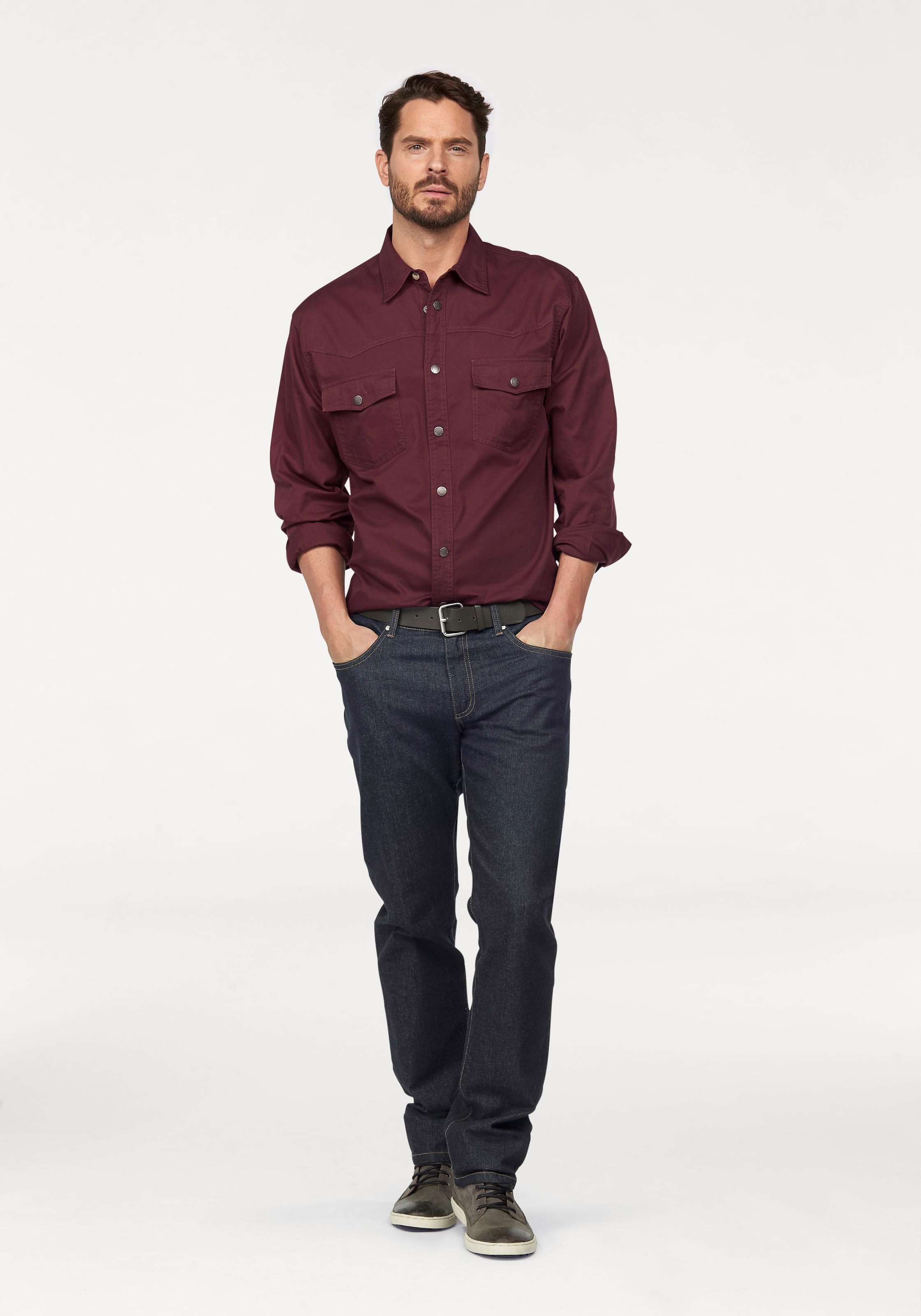 Arizona Langarmhemd , im Western-Stil