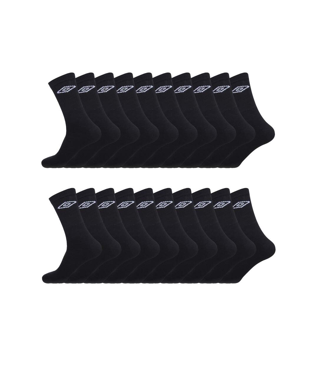 Lot de 20 Paires de Chaussettes Tennis homme Noir