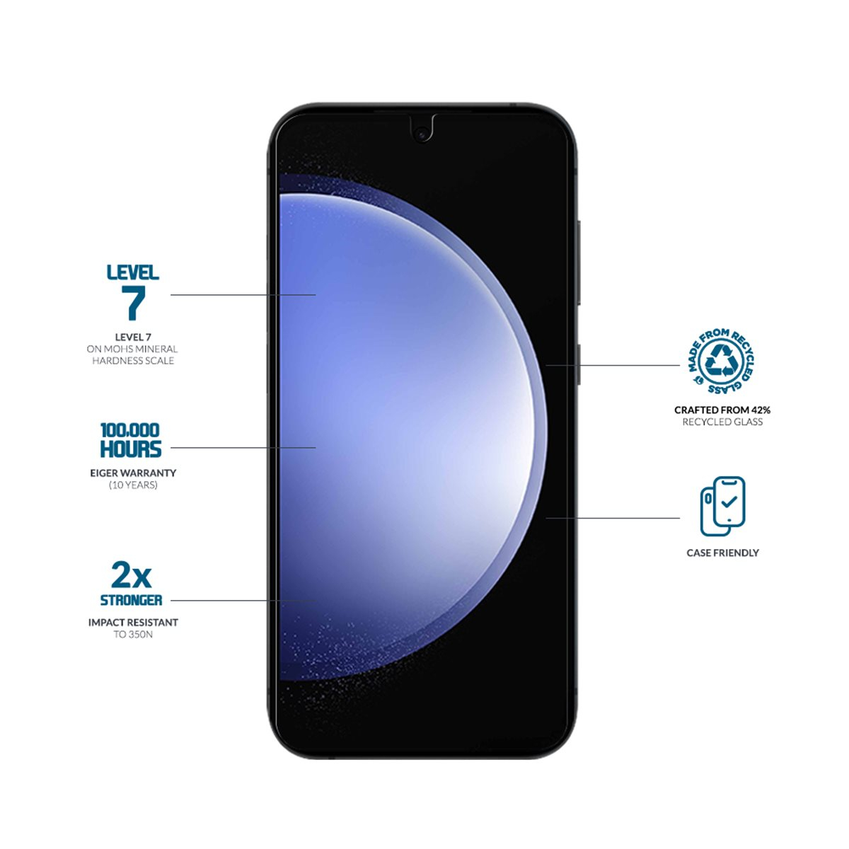 Samsung Galaxy S24 Mountain Glass Clear Panzerglas 2.5D Displayschutz Case Friendly (EGSP00930)
