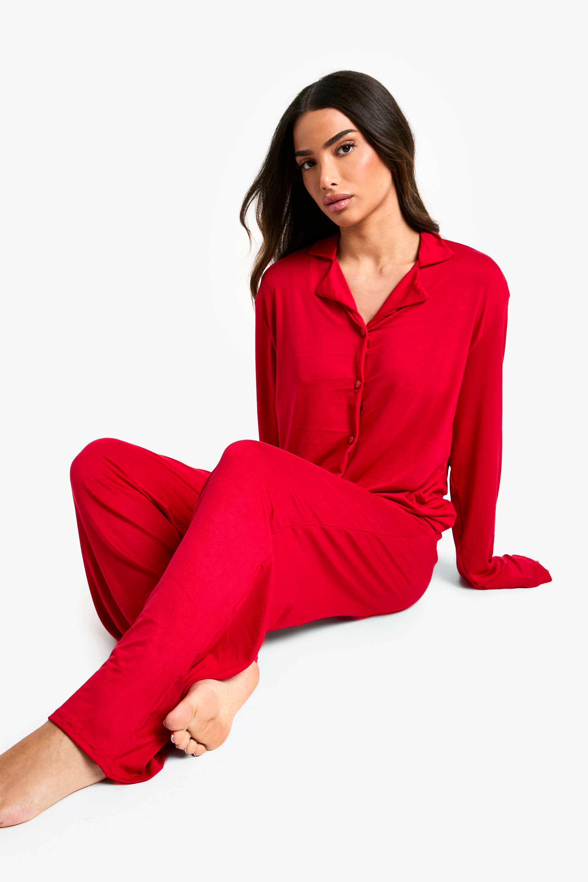 boohoo Ensemble De Pyjama Petite Avec Haut À Manches Longues Et Pantalon