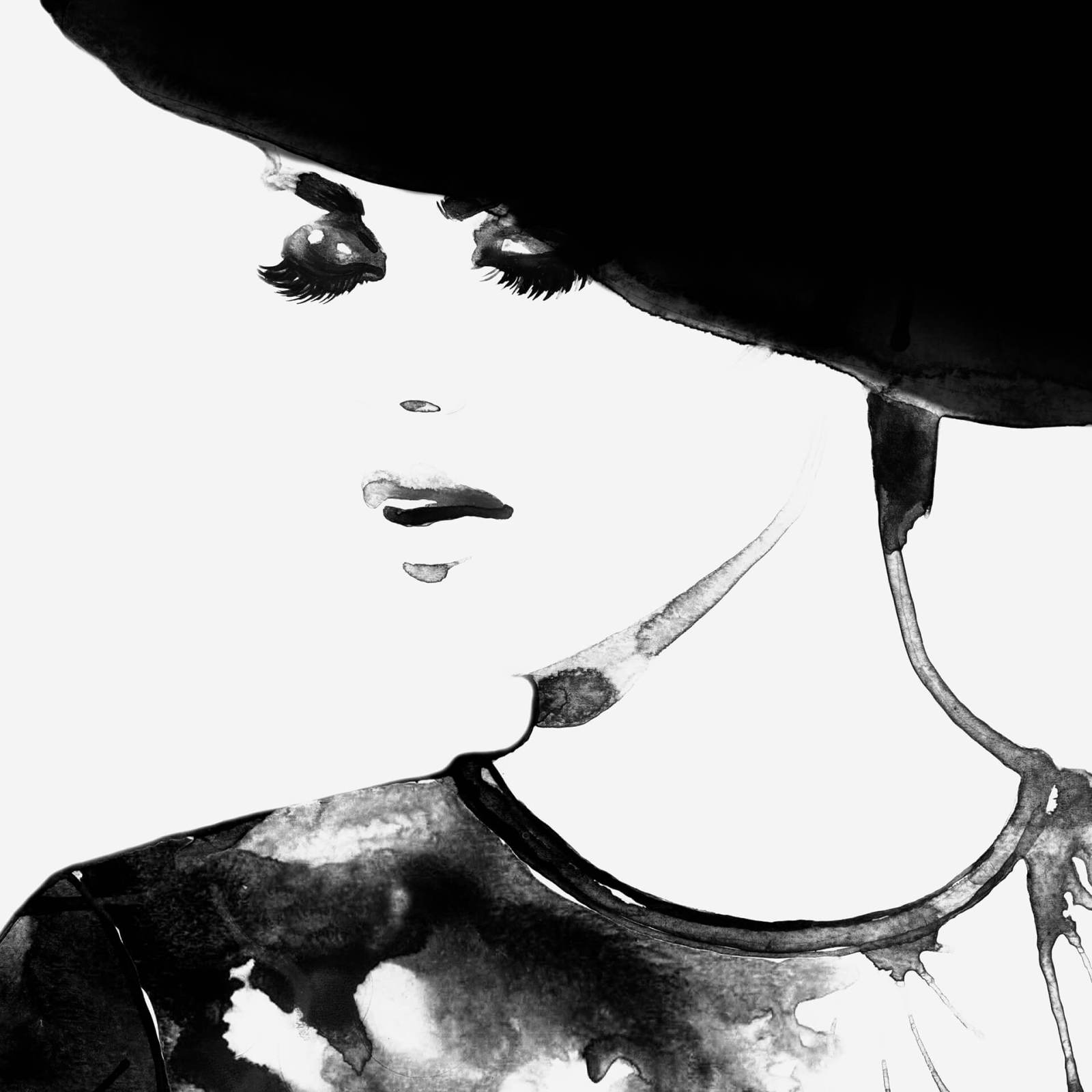 Leinwandbild FASHION VICTIM - schwarz-weiß - 50x50 cm