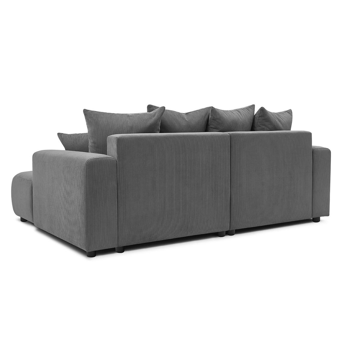 Bobochic Canapé d'angle fixe droit Enjoy gris foncé - 237x147x95 cm