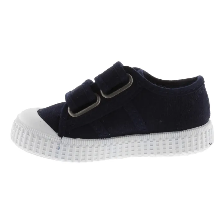 Victoria Baskets Scratchs Tiras Lona | Bleu marine