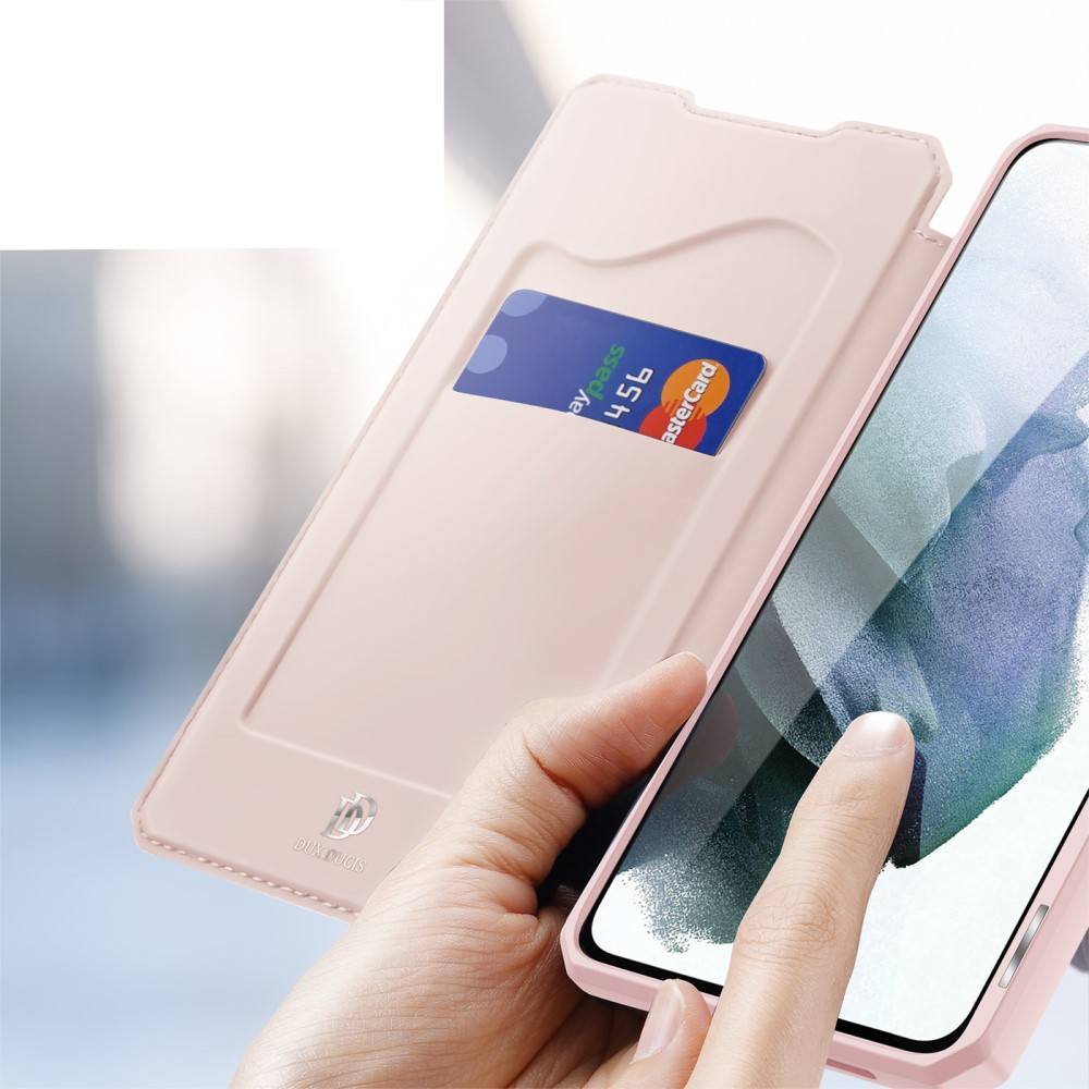 Samsung Galaxy S21 FE 5G Magnet Flip Wallet Cover Leder Tasche - Rosa