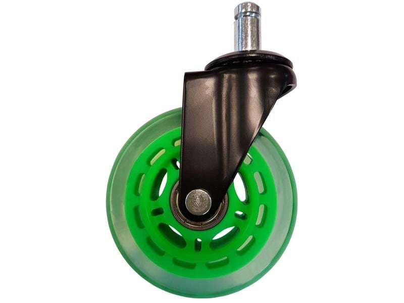 LC-Power Gaming Stuhlrollen 5er Set Grün Rollenset in der Farbe Grün für schnelles Gleiten von Tisch zu Tisch