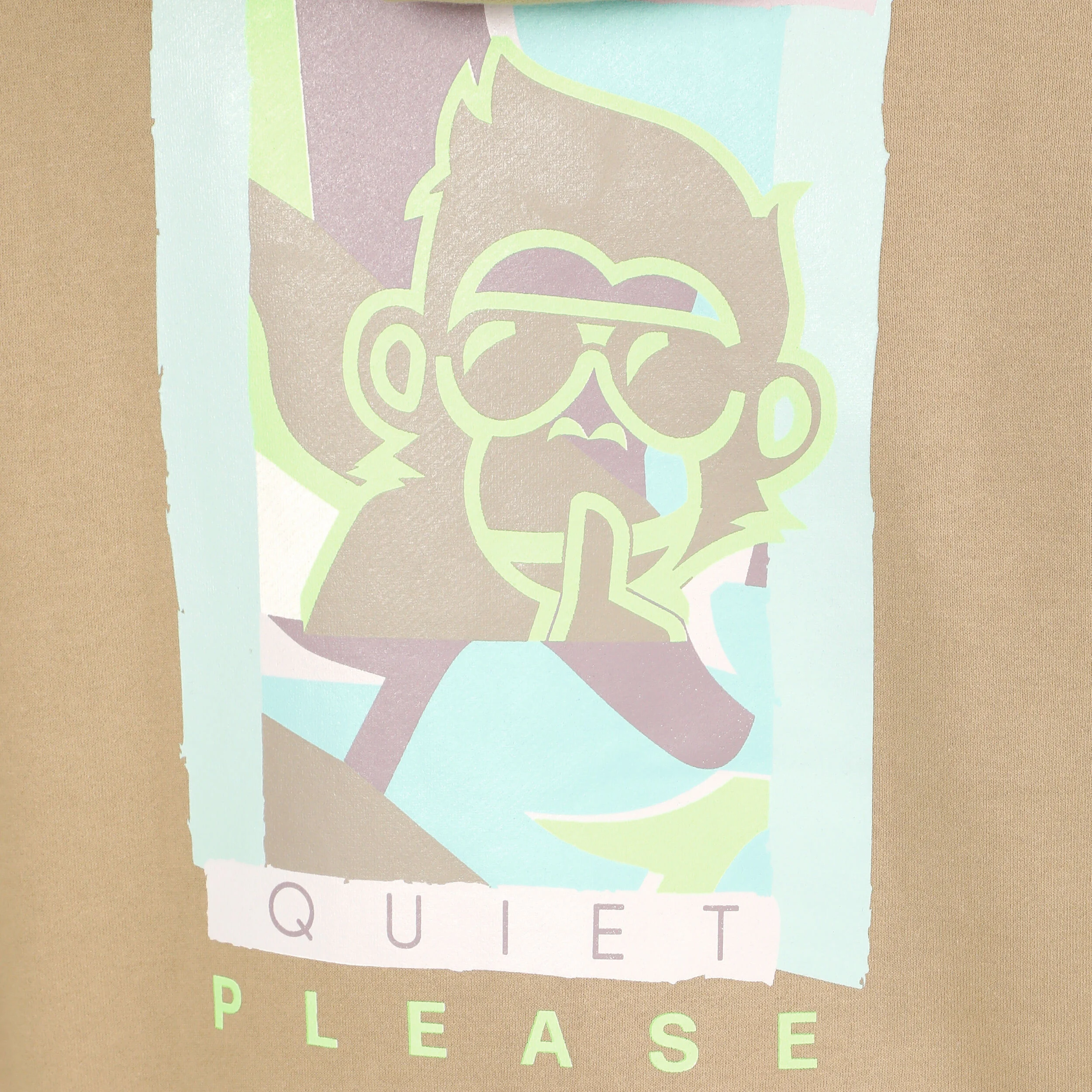 Quiet Please Wild Collage Sweat À Capuche Hommes - Beige , Multicouleur