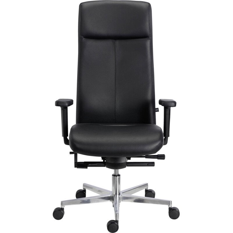 Fauteuil de bureau Tera Sitness cuir - avec accoudoirs - Mécanisme Synchrone - Pied aluminium