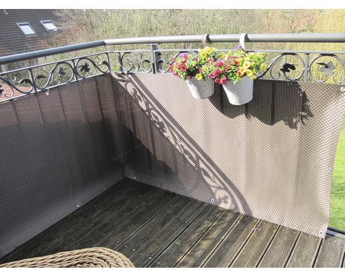 Balkonoverkapping rotan 75 x 300 cm mokka/antraciet