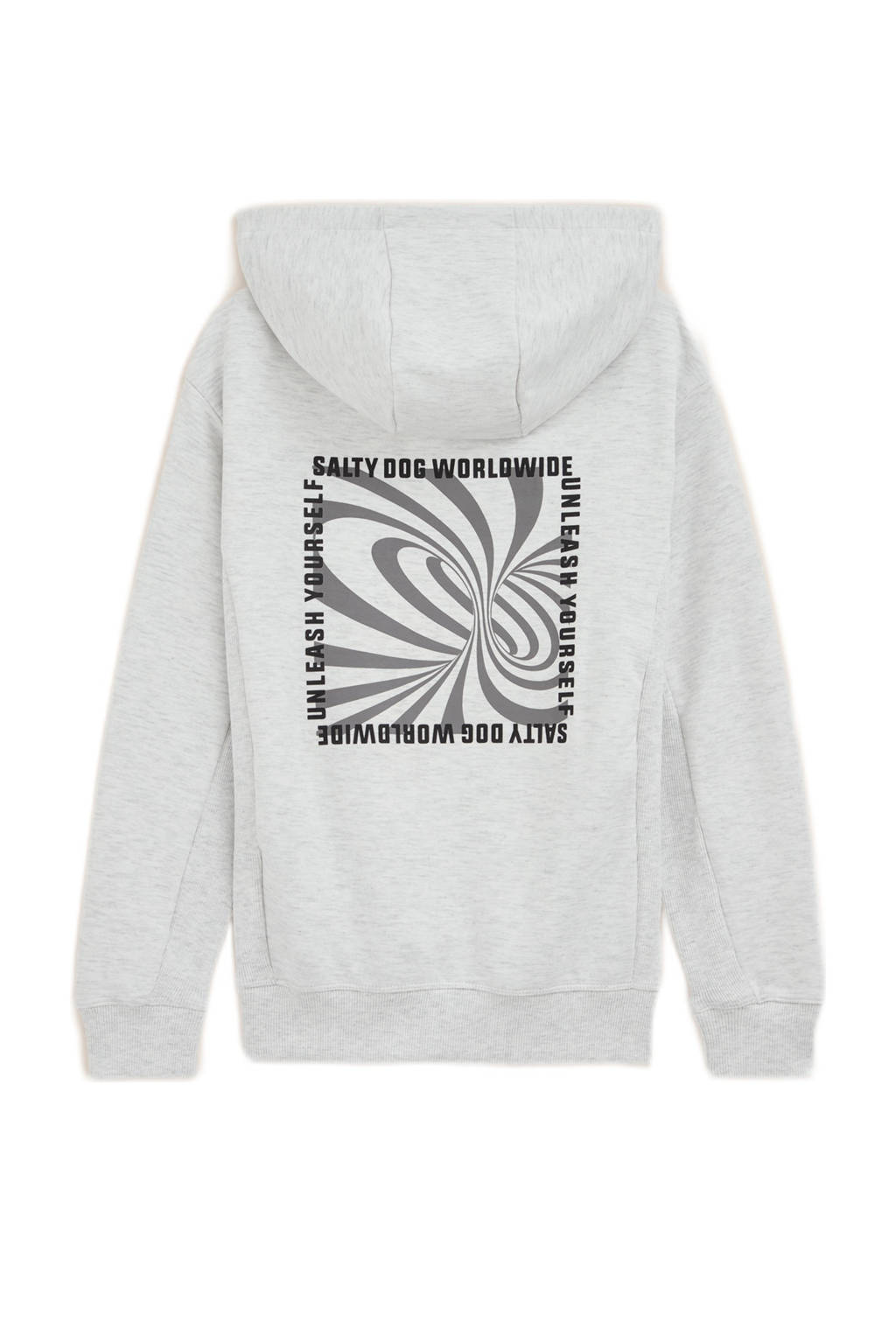 WE Fashion hoodie met backprint lichtgrijs melange
