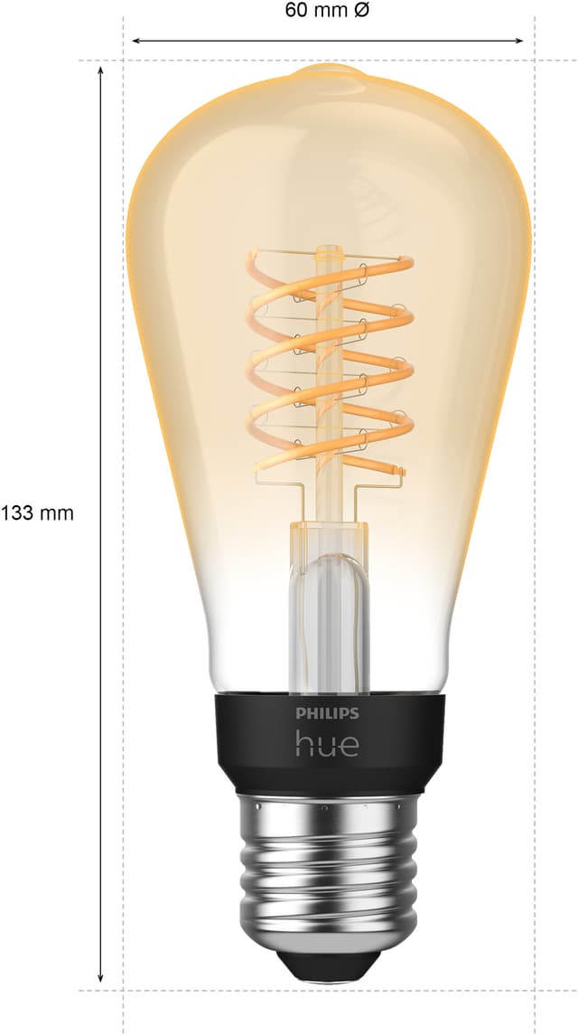 Philips Hue W elpære 7,2W Filament ST64 E27