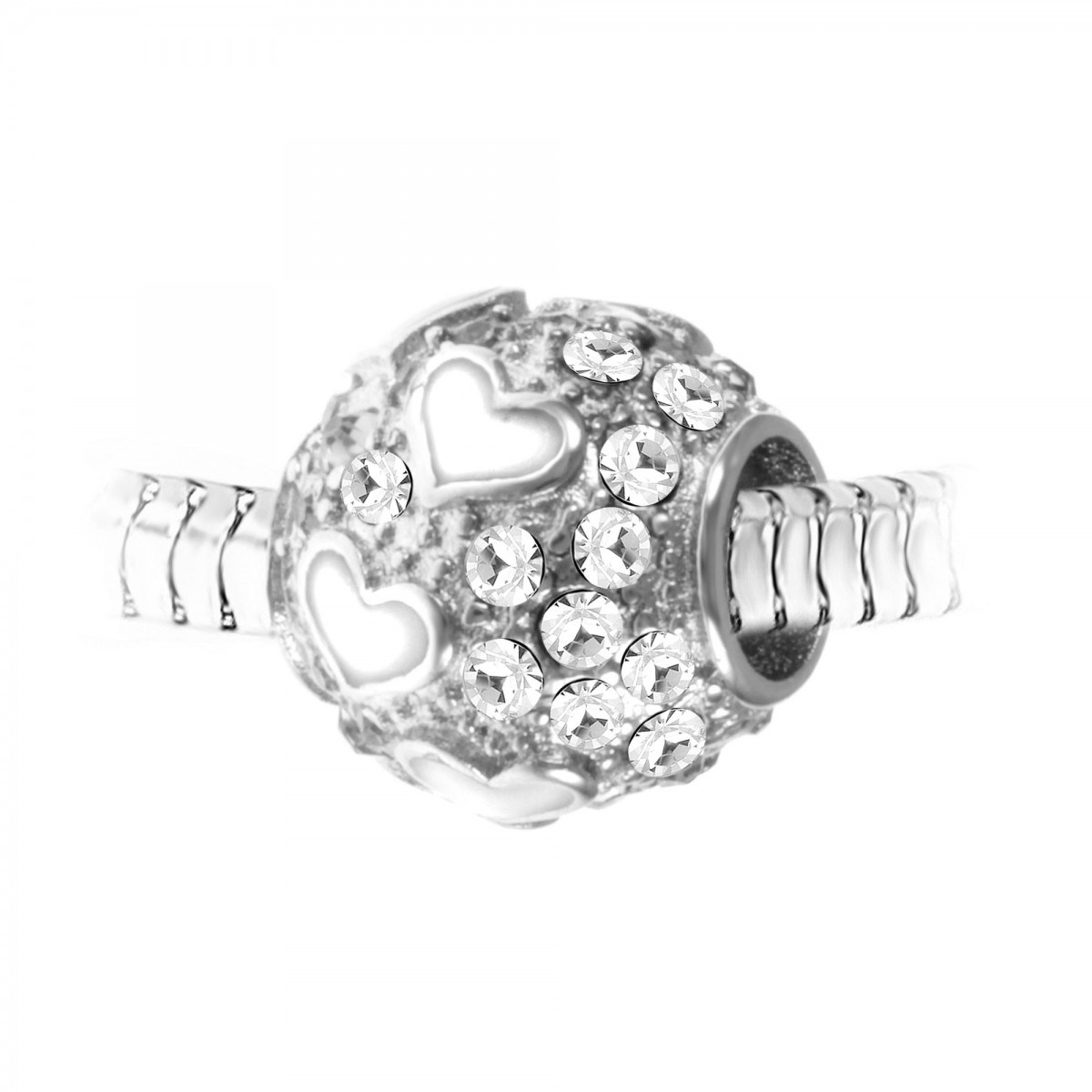 Charm perle orné de cristaux scintillants SC Crystal