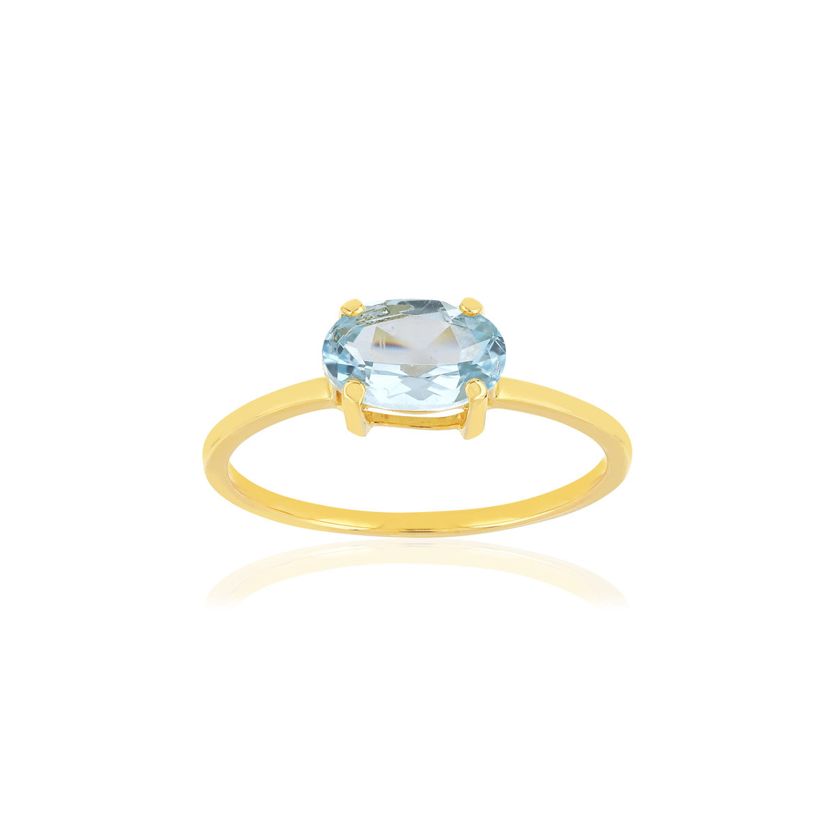 Bague or jaune 375 topaze ovale