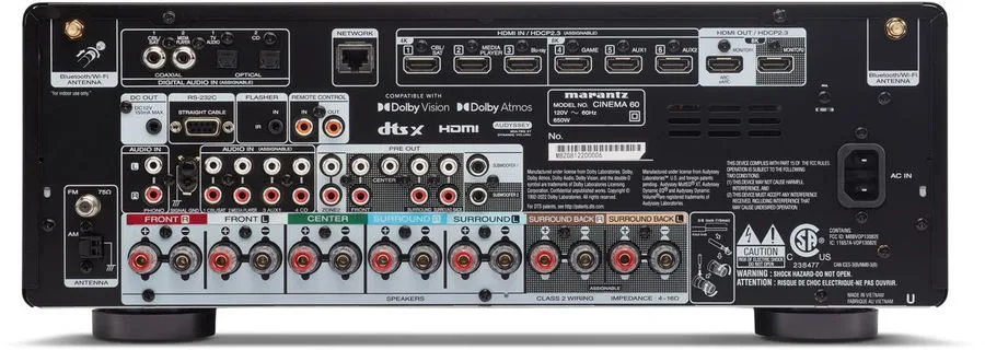 Marantz Cinema 60 DAB Silver Gold   Monitor Audio Bronze 500 HCM 5.0 Blanc Chaînes Grand Spectacle