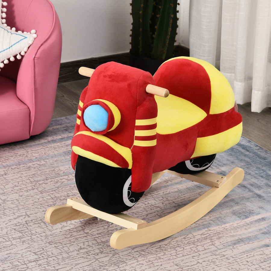 HOMCOM Kinder Schaukelwippe als Motorrad rot, gelb