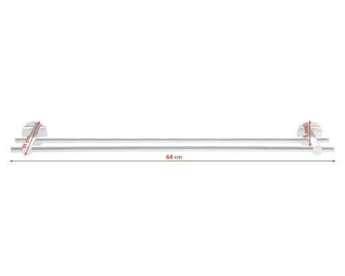 tesa dubbele handdoekhouder SMOOZ 64 cm chroom