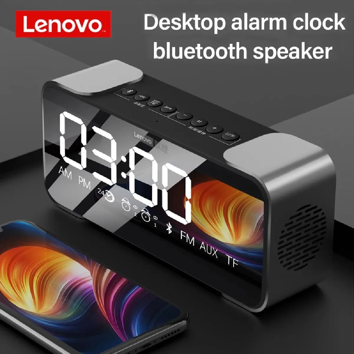 Universal Haut-parleur Bluetooth 5.0 LED - Noir