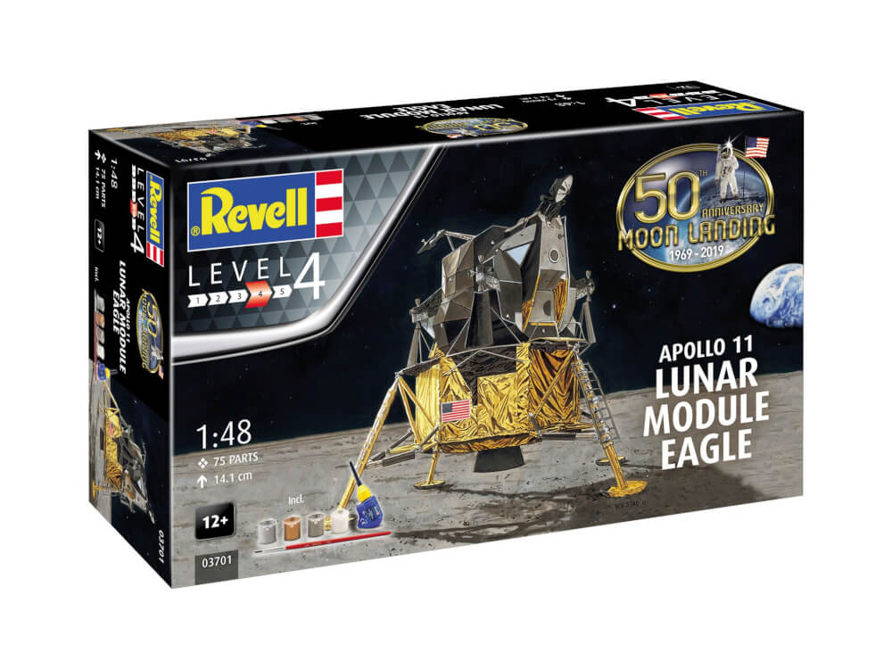 Geschenkset Apollo 11 Lunar Module Eagle, Revell Modellbausatz mit Basiszubehör