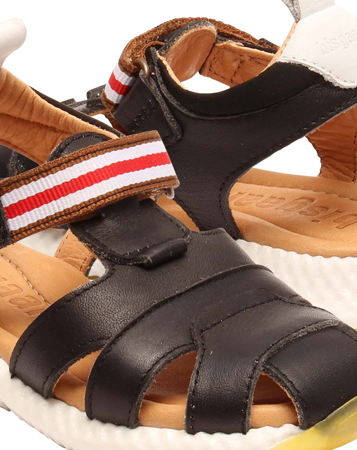 Leder-Sandalen ASK mit Zehenschutz in schwarz