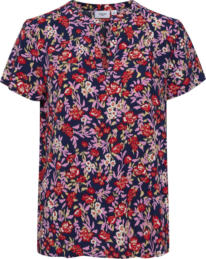 Saint Tropez TikkaSZ Blouse Hibiscus backyard floral
