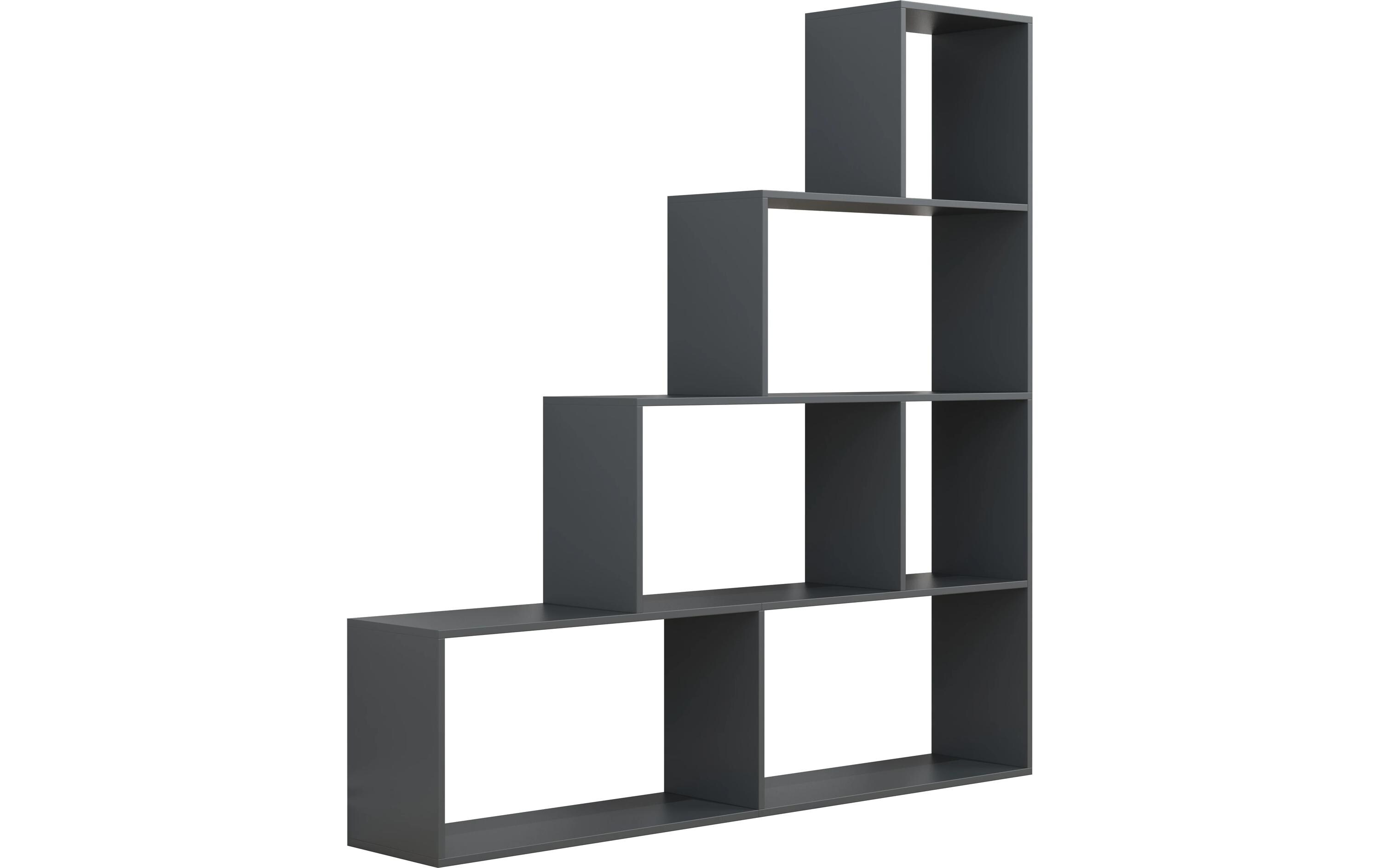 Regal Dubila L 155 x 163 cm, Anthrazit<br>Stylisches Treppenregal