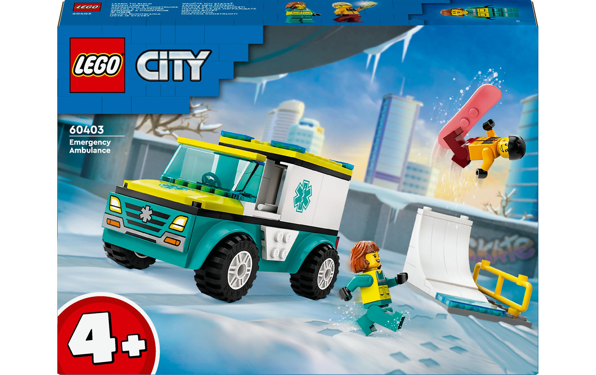 City Rettungswagen und Snowboarder 60403Krankenwagen-Spielset