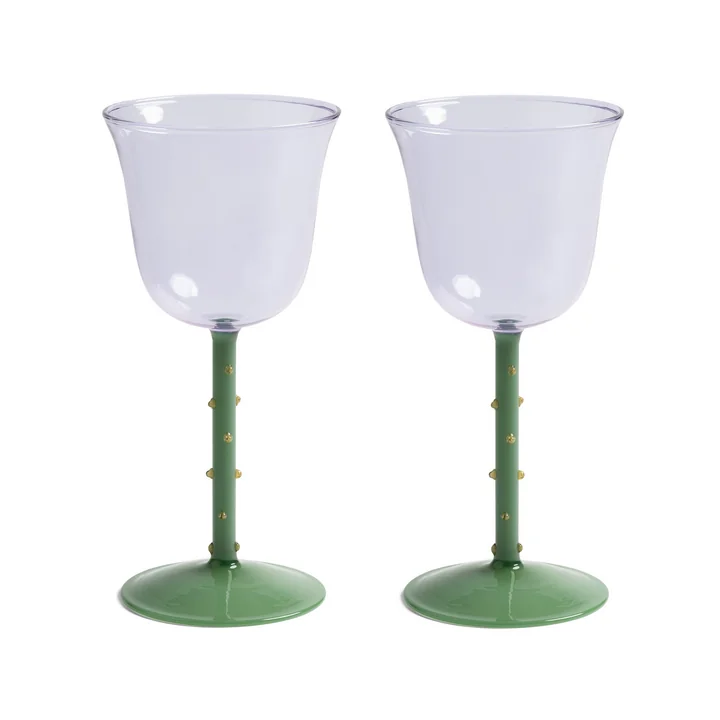 &klevering - Dot Weinglas 180 ml, lila (2er-Set)